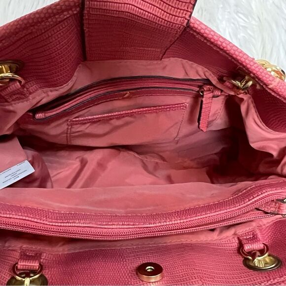 Liz Claiborne Purse Tote Pink Mauve Gold-tone Hardware 2 Handles - Picture 12 of 17
